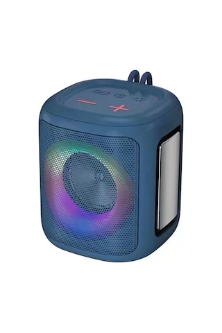 Lemestar Dış Mekan Taşınabilir Bluetooth Hoparlörü, Su Geçirmez Rgb Işık, Düşük Tonda Güçlü Ses, Kollü Kablosuz, Mavi