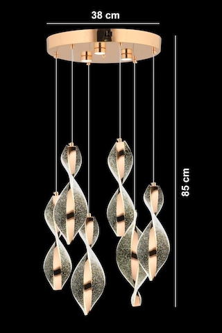 İstanbul Avize Mars 6'lı Gold Kumandalı 3 Renk Led Lüx Modern Ledli Avize