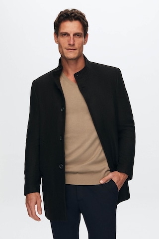 D's Damat Ds Damat Regular Fit Siyah Hakim Yaka Kaşe Kaban 5HF08ORT10002 Siyah
