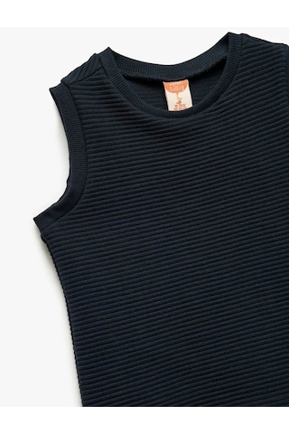 Koton Pamuklu Bisiklet Yaka Lacivert Erkek Bebek Kolsuz T-shirt 5smb30017tk Lacivert