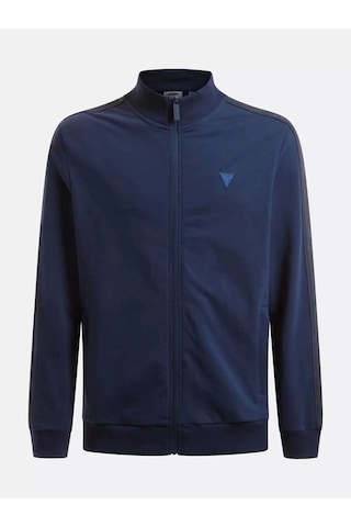 Guess Erkek Tamamı Fermuarlı Koyu Mavi Sweatshirt Lacivert