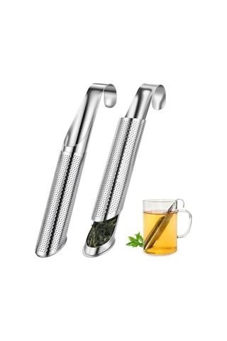 Demlik Paslanmaz Çelik 2 Parça Ince Örgü Çay Sopa Gevşek Çay Detoks Çayı Darjleeg Çay Mate Çay Çok Renkli