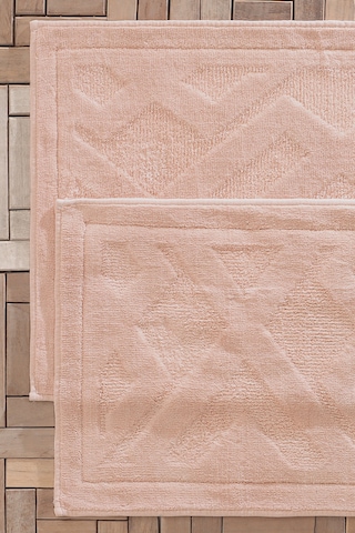 Yataş Bedding Milo Banyo Paspası Seti - Pudra (50x60 cm + 60x100 cm) Pudra