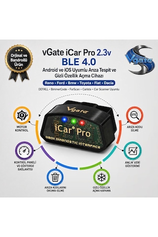 İcar Pro Ble 4.0 Reno Bmw Ddt4all Bimmercode Uyumlu Arıza Tespit Ve Gizli Özellik Açma Cihazı İos Android