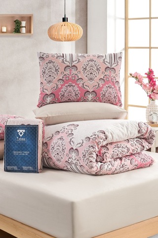 Veramoni Soft Dreams Rose Çift Kişilik Pamuklu Desenli Nevresim Takımı - Pudra