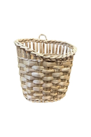 Uretti - Okay 5711 4425 El Yapımı Rattan Hasır Örgülü Dekoratif Sepet Bej