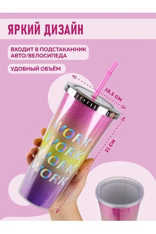 Miland Soğuk İçecekler İçin Kapağı Ve Pipeti Olan Plastik Bardak 169656475 Pembe