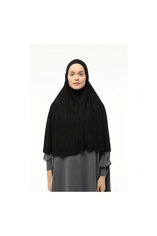 Altobeh Hazır Türban Peçeli Pratik Eşarp Tesettür Nikaplı Hijab - Namaz Örtüsü Sufle 3xl - Siyah Siyah