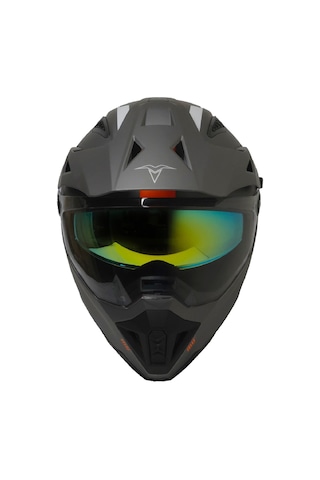 Motosiklet Cross Kask Enduro Full Face Touring Güneş Vizörlü Motorcu Kaskı Natura Çok Renkli