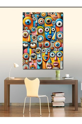 Kanvas Tablo Gözlerle Soyut Sanat 70cmx100cm