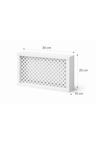 Modern Dekoratif Duvara Asılabilir Mdf Sigorta Ve Modem-wifi Saklama Kutusu 25x35 Cm Derinlik 10cm Beyaz