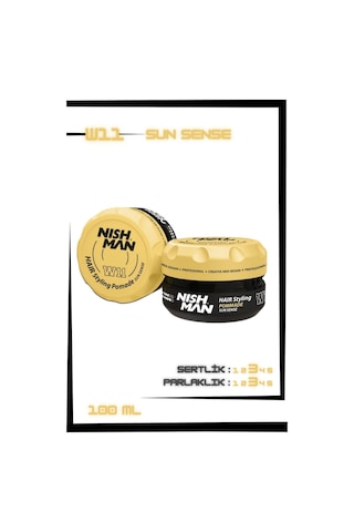 W11 Saç Şekillendirici Oynanabilir Doğal Parlak Pomade Wax / Sun Sense 100 Ml