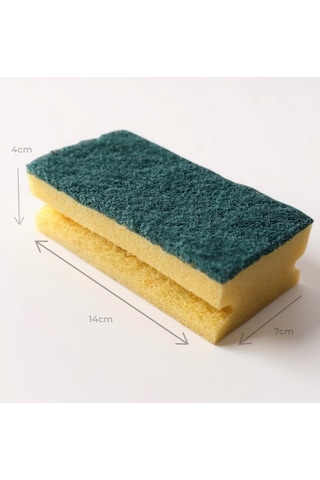 Technow Jumbo Büyük Boy Vip Kaliteli 14 X 7 Cm Oluklu Bulaşık Süngeri 5 Adet