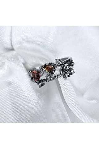 Dükkan Design Y2k Taşlı Yüzük Antrasit