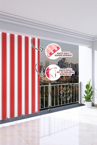 Nivemeshome Balkon Perdesi Branda Güneşlik 6 Renk Seçeneği, 250 X 215 Tybo6af2ıp3ıwsd703 Çok Renkli