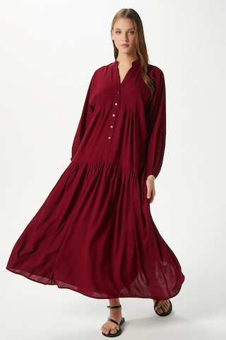 Prive Kadın Base %100 Viskon Bordo Maksi Boy Yazlık Elbise