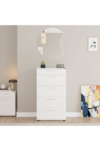 Sephia Yemek Odası Aynası Hilal - Diamond Beyaz 67x2x72 Cm Beyaz