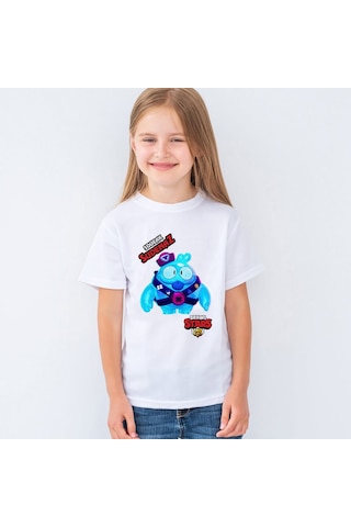 Isme Özel Brawl Stars Squeak Unisex Çocuk Tişört T-Shirt Mr-01 Çok Renkli