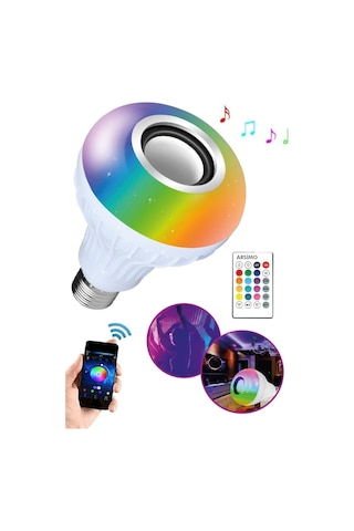 Bluetooth Hoparlörlü Uzaktan Kumandalı Speaker Usb Led Lamba