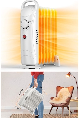 Mini Yağlı Radyatör Küçük Elektrikli Yağlı Petek Elektrikli Isıtıcı Dilimli Ofis Masa Altı Heating