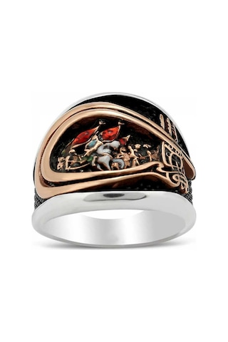 925 Ayar Gümüş Osmanlı Tuğralı Fetih 1453 Yüzüğü