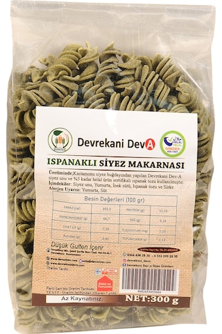 Devrekani Deva Ispanaklı Siyez Makarna 300 G