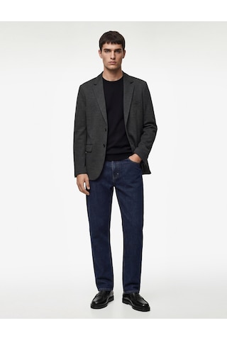 Koton Slim Fit Viskon Karışımlı Düğmeli Kapaklı Cepli Mono Yaka Blazer Ceket Antrasit 6sam50001hk Antrasit