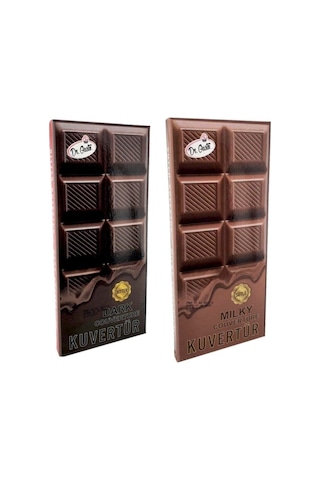 Kuvertür / Eritme Çikolata 2'li Bitter Ve Sütlü 200 Gr