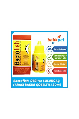 Bactofish Akvaryum Balık Deri Solungaç Yarası Deri Losyonu 30Ml