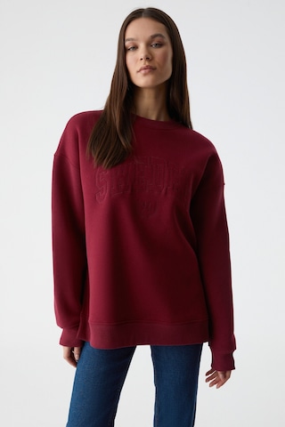 Grimelange RICENNI Kadın Bisiklet Yaka Oversize Bordo Sweatshirt