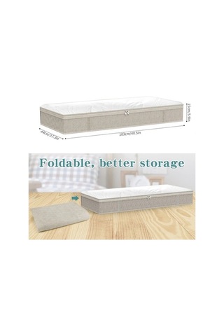 Dancemonkey Katlanabilir Yatak Altı Çanta Yatak Saklama Kutuları Kalın Nefes Alabilen Yatak Altı Giysi Saklama Torbaları Fermuarlı Organizatör Gri, Altın