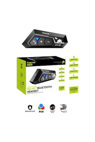 Miaxtreme Rgb Su Geçirmez Ipx8 Bluetooth V5.4 Motosiklet Kask Kulaklık Interkom S-c22