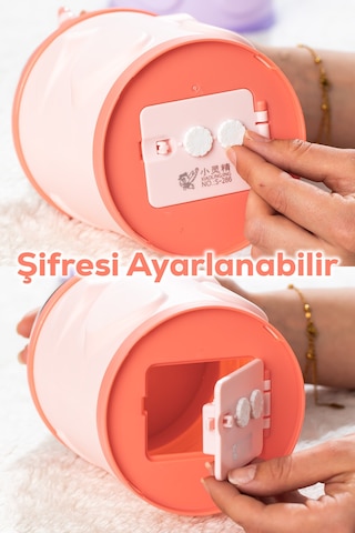 Porsima 044 Pvc Şifreli Kilitli Unicorn Kumbara Pembe 11x18,5cm