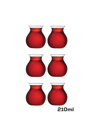 Perotti Mercan 12 Parça Cam Çay Takımı 210ml Çay Seti Şeffaf