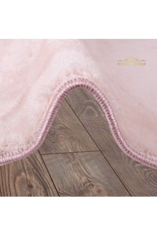 Bonny Home Elite Pudra 100x100 Cm Yuvarlak Peluş Banyo Paspası Ka Pudra