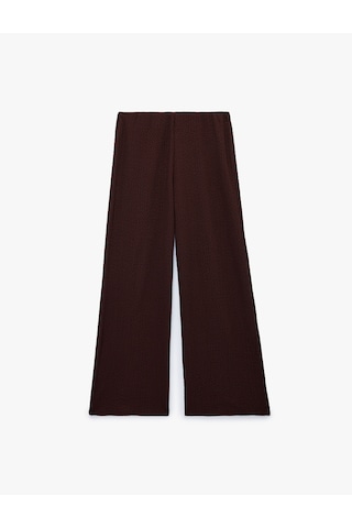 Koton Bürümcük Kumaş Dokulu Bol Paça Pantolon Kahverengi 6sak40002ek Kahve