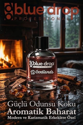 Blue Drop Woodlands Premium Erkek Parfümü 50 Ml Güçlü Odunsu Notalar Aromatik Baharatlı Maskülen Karakter Enerjiyi Hisset - Karizmayı Taşı - İz Bırak Baharat - Odunsu