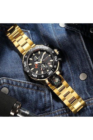 Megır 2219 Tüm Fonksiyonları Aktif Erkek Kol Saati Gold