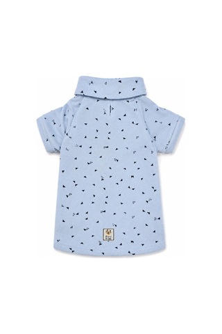 Miniş Marine Blue Küçük Irk Köpek Pike Kumaş Polo T-shirt-21582