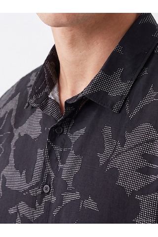 Lcw Vision Siyah Regular Fit Desenli Viskon Erkek Gömlek