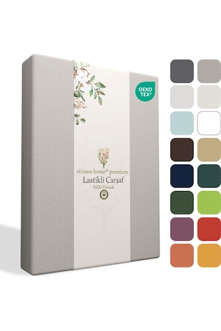 Home Premium Lastikli Çarşaf %100 Pamuk Tek Kişilik / Çift Kişilik Özel Penye Oeko-tex Koyu Gri