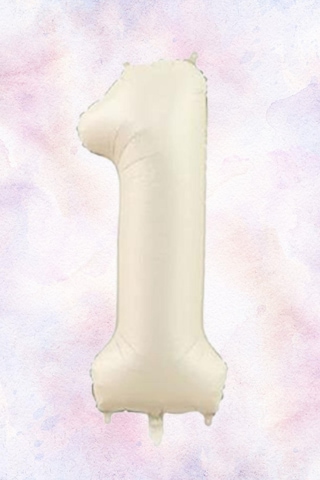Folyo Rakam 1 Krem Satin 40 İnç 100 Cm Grabo Markalı Çok Kaliteli Folyo Balon Çok Renkli