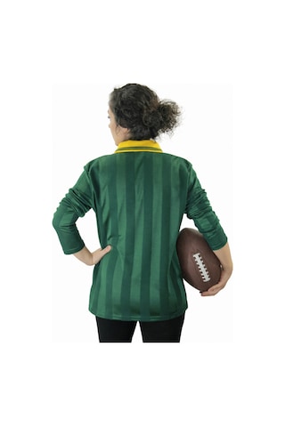 Urbantrendstore Rugby Tasarımlı Günlük Rahat Kullanım Casual Tişört Yeşil Uzun Kol
