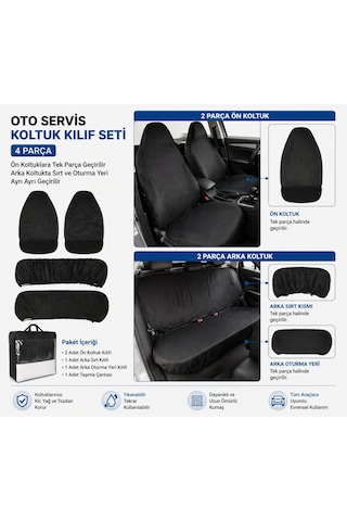 Günaks 4 Parça Oto Servis Koltuk Kılıf Seti Siyah 1 Günaks 4 Parça Oto Servis Koltuk Kılıf Seti Siyah 1