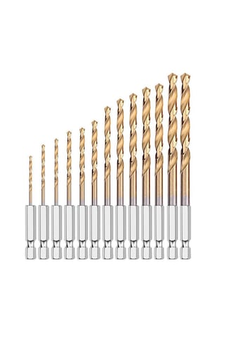 Rekotools-1/4'' Bits Saplı Tin Kaplı Hss Matkap Ucu Seti 13 Parça