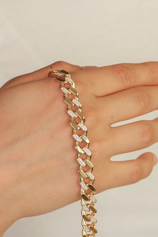 Taşlı Gurmet Altın Bileklik Çok Renkli