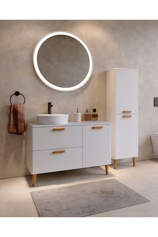 Creavit Patara Lavabo Dolabı 100cm Mat Beyaz Mat Beyaz