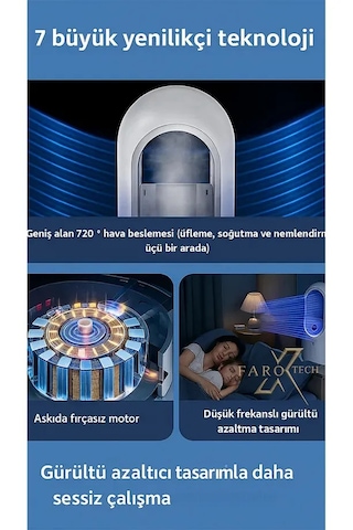 Taşınabilir Buzlu Sisli Soğutucu Fan Nemlendirici, Led Işıklı