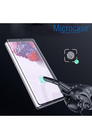 Samsung Uyumlu Galaxy S20 Plus 3D Curved Tam Kaplayan Tempered Cam Siyah