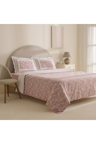 Karaca Home Celerina Pembe %100 Pamuk Çift Kişilik Fitted Nevresim Takımı Pembe